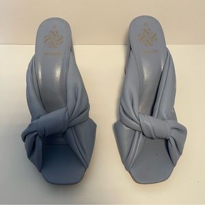 Sam & Libby Women's Dress Knot Mule Heeled Sandals - Size 11 - Light baby blue